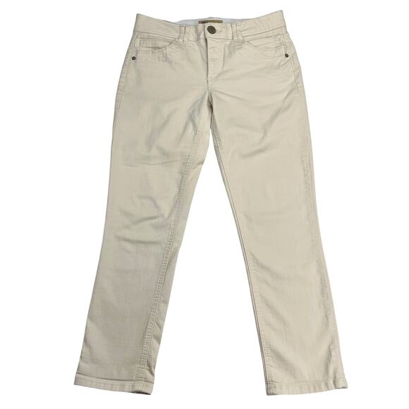 Democracy "Ab"Technology Winter White Mid Rise Ankle Tummy Control Jeans Size 6 - Picture 1 of 14